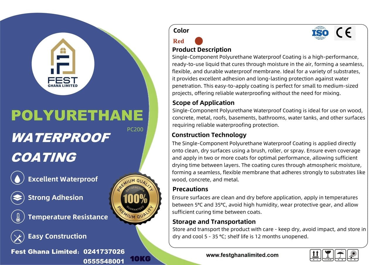Fest Ghana Limited Polyurethane Waterproof Coating applied on surface