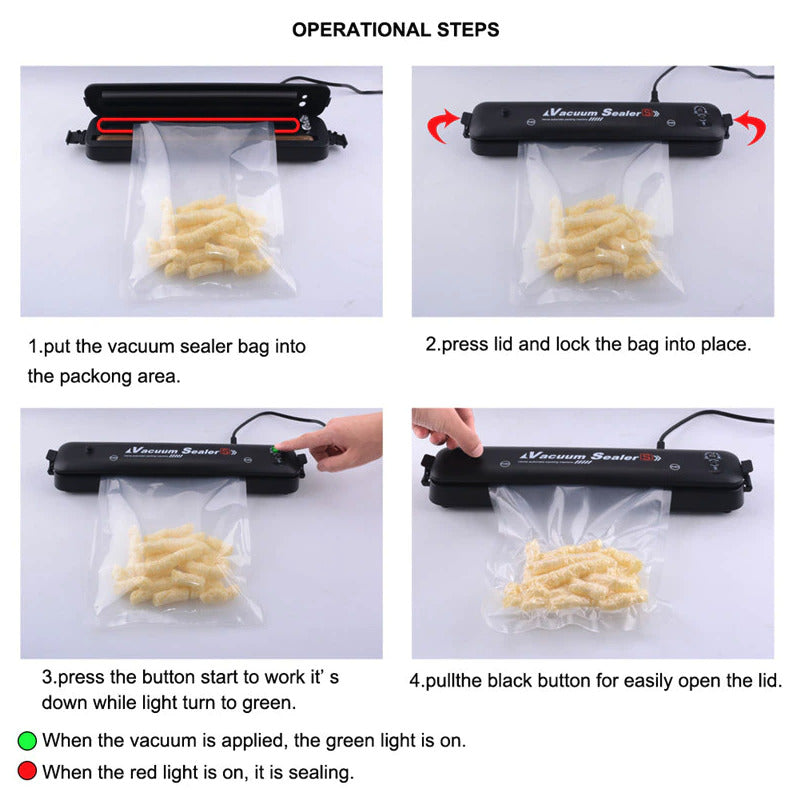 Vacuum Sealer Machine Food Preservation Storage Saver Automatic with Bags