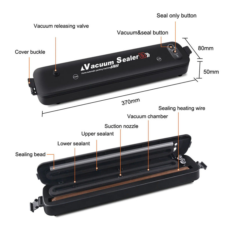Vacuum Sealer Machine Food Preservation Storage Saver Automatic with Bags